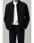Men’s Light Mature Short Jacket – Casual Loose-Fit Polyester Coat