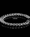 Japanese Buckle Stainless Steel Round Grinding Encrypted Cuban Bracelet