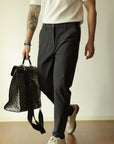 Business Men's Slim-fit Cropped pants