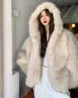 Loose Casual Hooded Warm Faux Fur Jacket (3 to 7 days shipping)