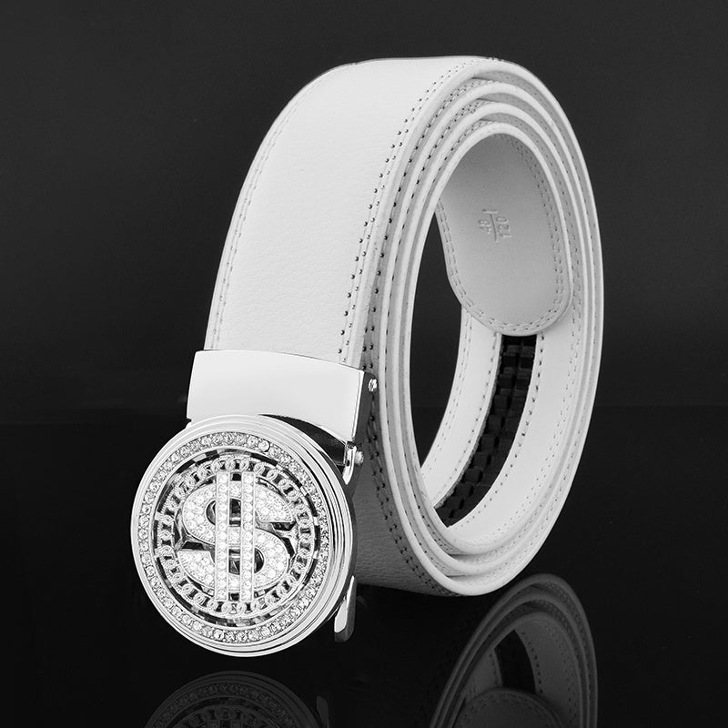 Belt Men&#39;s Leather Automatic Buckle