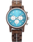 Wood Watch Men's Stainless Steel Back Cover