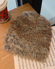 Thickened Warm Real Rabbit Plush Fur Integrated Knitted Hat