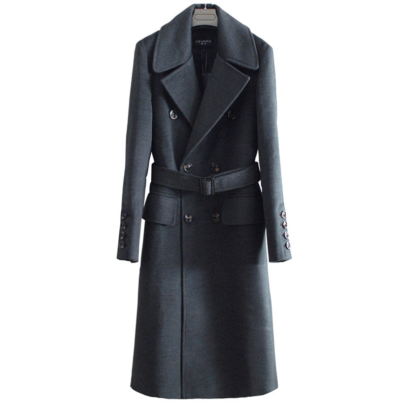 Men’s Extra-Long Sweater Coat with Belt – Refined Winter Statement