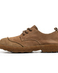 Men’s Vintage Leather Lace-Up Shoes – All-Inclusive Birkenstock-Inspired Casual Loafers