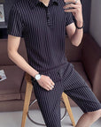 Men's short sleeve shorts suit two piece set