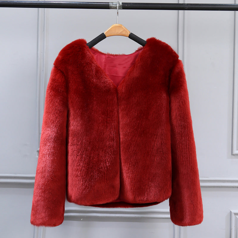 Fashionable imitation fox fur coat fur coat fur coat fur coat short style