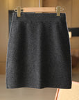 Women’s Pure Wool Knit Skirt – Elegant High-Elastic Short Skirt for Commuting Chic