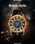 Men 47mm Large Dial Quartz Wristwatch – 200M Waterproof Leather Strap Watch with Mineral Glass