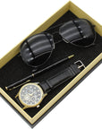 Men's Quartz Business Watch & Sunglasses