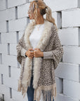 Fur Collar Cardigan Shawl Knitted Jacket