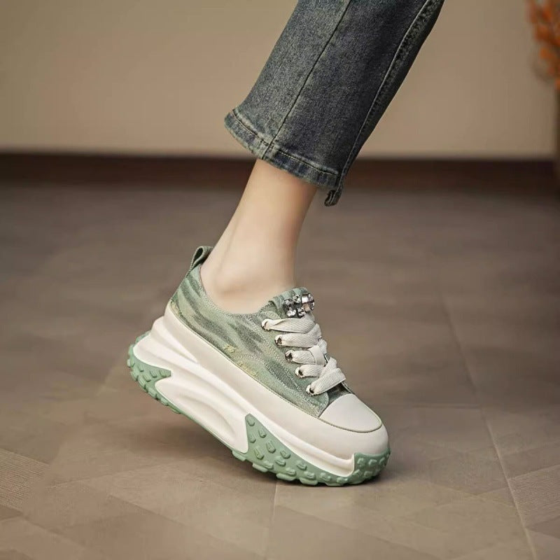 Women&#39;s White Summer Shoes - Breathable Casual Sneakers - Lightweight Walking Shoes for Women