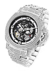 Men's Full Diamond Luminous Hollow Out Bottom Mechanical Watch