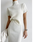 Women’s Slit Sheath Skirt Suit – Elegant Two-Piece Top & Skirt Set