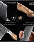 KD 67 Layer Damascus Knife Set - Nakiri Knife