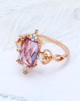 14K GOLD Natural Amethyst Ring WOMEN'S