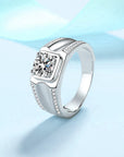 1 Carat Moissanite Ring Men's S925 Sterling Silver