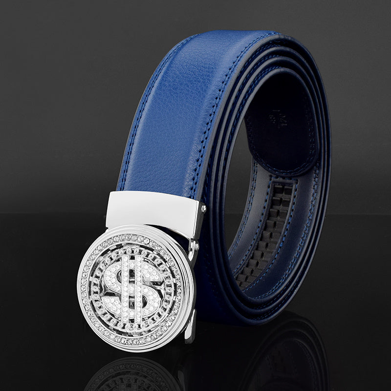 Belt Men&#39;s Leather Automatic Buckle