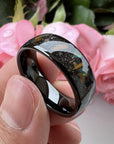 8mm Inlaid Galaxy Broken Opal Tungsten Ring MEN