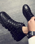 Fall Winter Men Leather Surface Casual Shoes