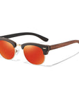 UV400 Semi-rimless Men's And Women's Polarized wooden Sunglasses