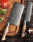 KD 67 Layer Damascus Knife Set - Nakiri Knife