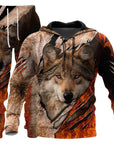 3D Wolf Print Tracksuit Men Sportswear Hooded Sweatsuit Two Piece Outdoors Running Fitness Mens Clothing Jogging Set AliFinds