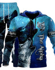 3D Wolf Print Tracksuit Men Sportswear Hooded Sweatsuit Two Piece Outdoors Running Fitness Mens Clothing Jogging Set AliFinds