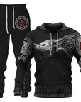 3D Wolf Print Tracksuit Men Sportswear Hooded Sweatsuit Two Piece Outdoors Running Fitness Mens Clothing Jogging Set AliFinds