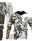 3D Wolf Print Tracksuit Men Sportswear Hooded Sweatsuit Two Piece Outdoors Running Fitness Mens Clothing Jogging Set AliFinds