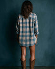 New Plaid Duplex Printing Long Sleeve Cardigan Dress