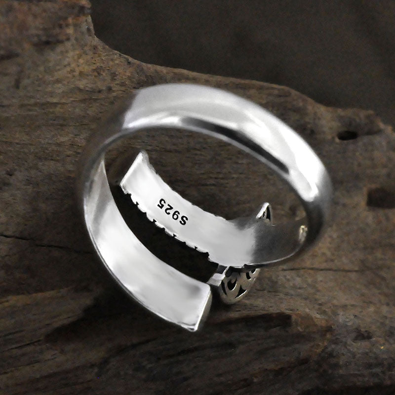 S925 Silver Retro  Ring Men