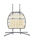 2 Person Outdoor Rattan Hanging Chair ( USA ONLY + 3 TO 5 DAYS SHIPPING)