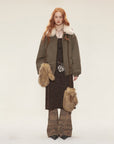 Cotton Dress Coat Fur Collar