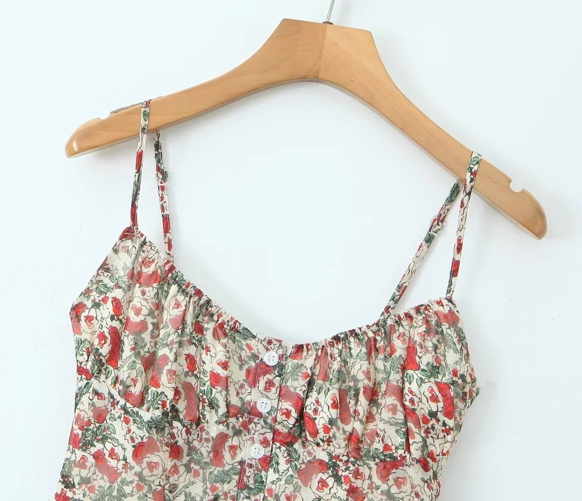 Women’s Printed Sling Dress – Slim Fit Backless Mid-Length Elegance
