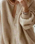 Long Sleeve Knitted Cardigan Sweater Lantern Sleeve