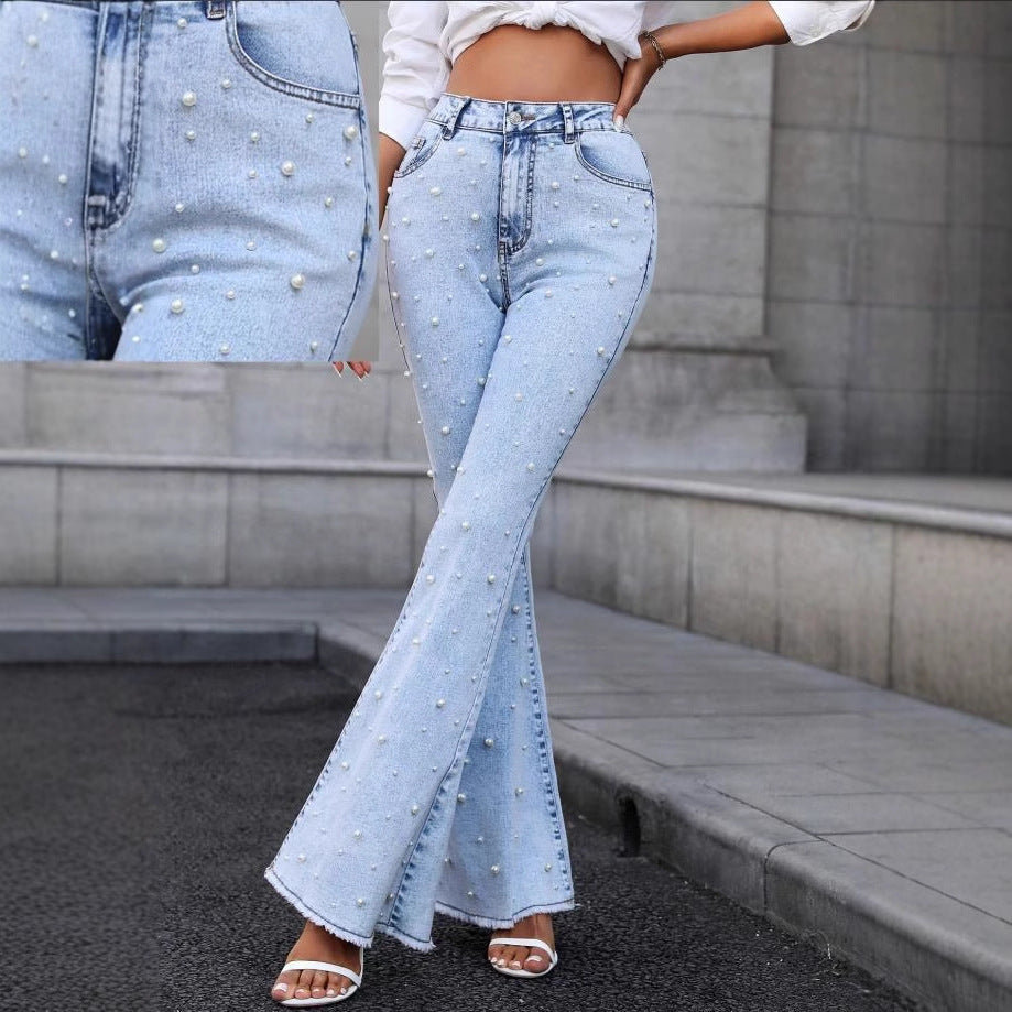 Stretch Micro-nail Pearl Jeans