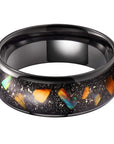 8mm Inlaid Galaxy Broken Opal Tungsten Ring MEN