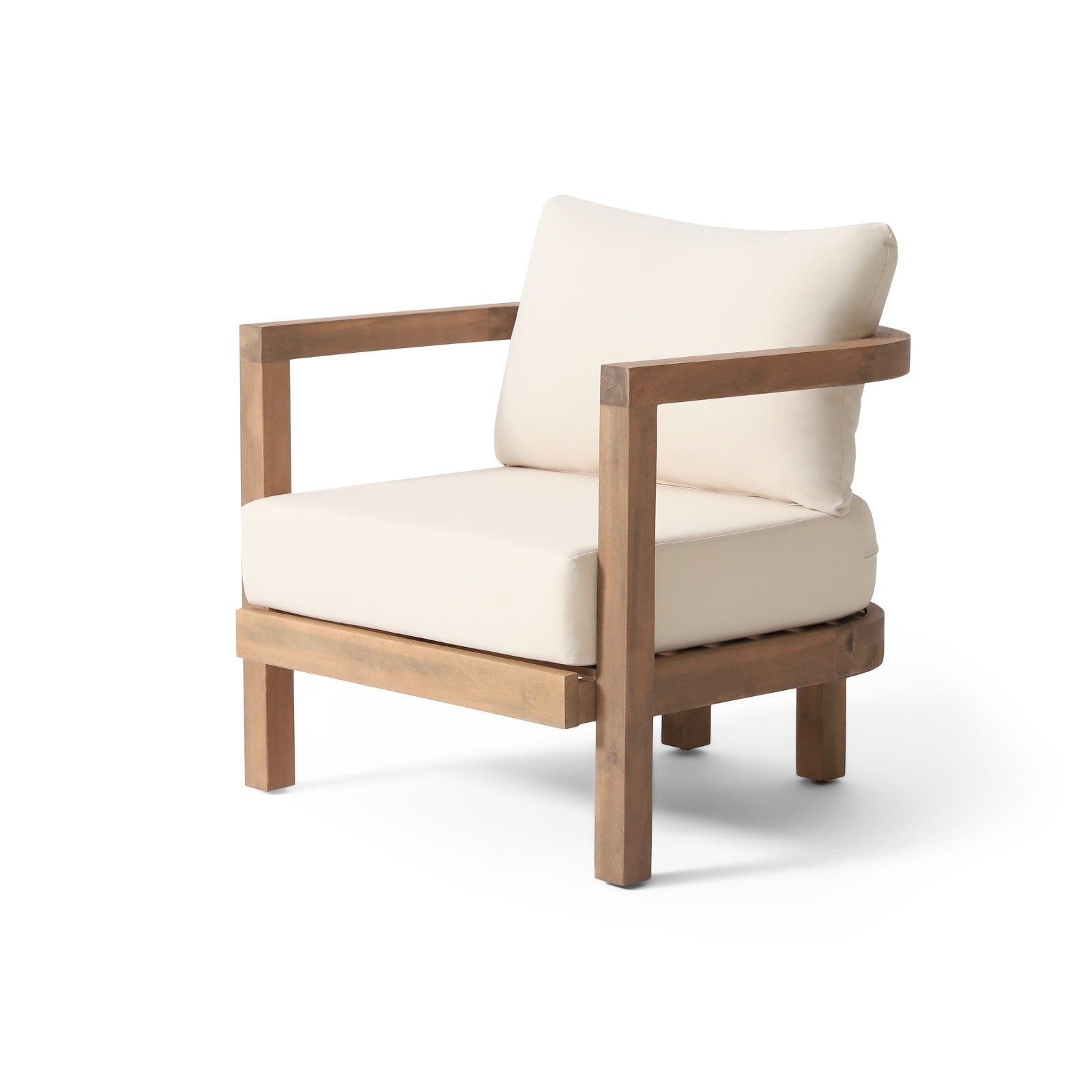 Outdoor Acacia Wood Patio Club Chair ( USA ONLY + 3 TO 5 DAYS SHIPPING)