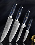 Damascus knife set kitchen stainless steel