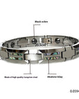 Tungsten Gold Ceramic Inlaid Shell Waterproof Magnetic Bracelet unisex