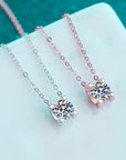 2-carat Natural Moissanite Necklace S925 Sterling Silver