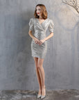 Women Sequin Slim Fit Evening Dress – Elegant Bodycon Party Dress with Built-In Padding