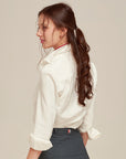 Stylish white long sleeve shirt WOMEN