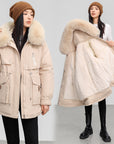 Cross-border Fleece-lined Thickened Fit Slimming Cotton Coat women