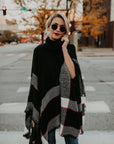 Cape sweater turtleneck sweater women