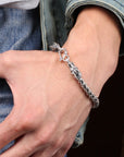 S925 silver bold domineering men's faucet bracelet