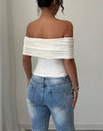 Women’s Sexy Strapless Tube Top – Elegant Slim-Fit Knitted Chic