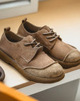 Men’s Vintage Leather Lace-Up Shoes – All-Inclusive Birkenstock-Inspired Casual Loafers