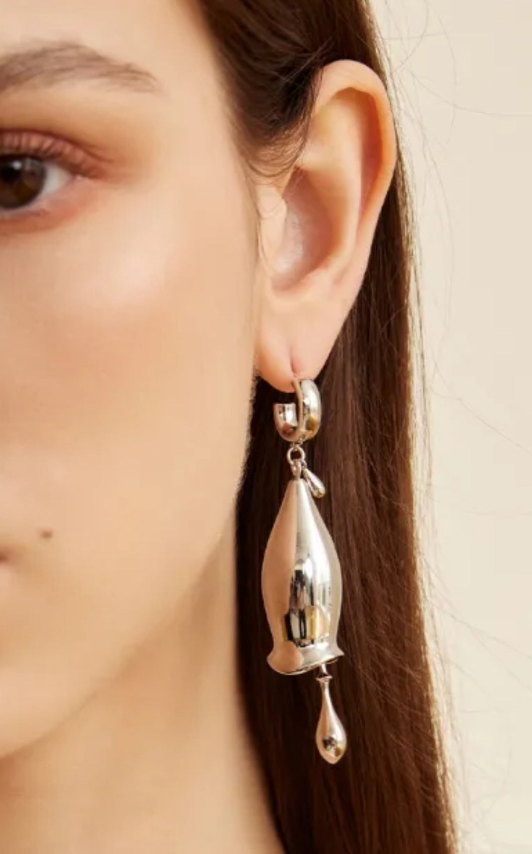 Women Gold &amp; Silver Contrast Bell Earrings – Geometric Electroplated Copper Fashion Jewelry